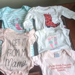 0-3M baby girl onsies